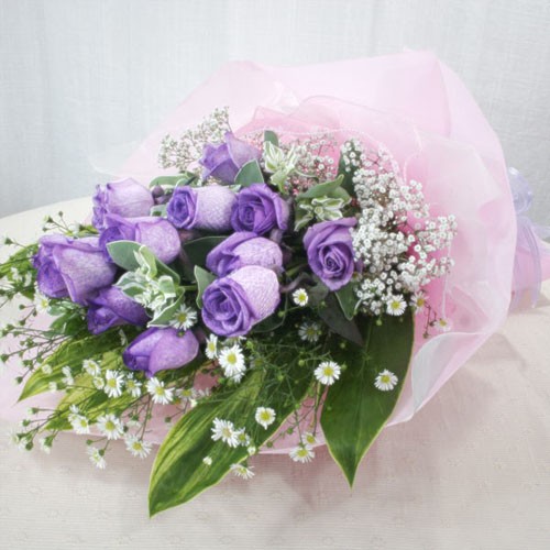 Purple Love - 12 Stems Basket